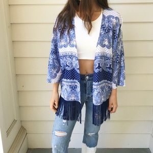 Australian brand blue paisley kimono